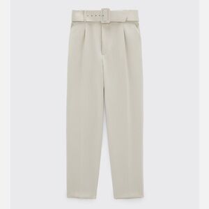 ZARA Light Gray High Waisted Pants Trousers
